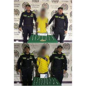 2 PERSONAS CAPTURADAS POR EL PRESUNTO DELITO DE TRAFICO, FABRICACION O PORTE DE ESTUPEFACIENTES